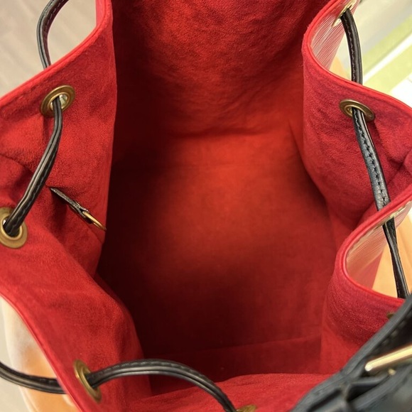 Louis Vuitton Bicolor Black Red Epi Leather Petit Noe Drawstring Bucket Hobo - Picture 3 of 7